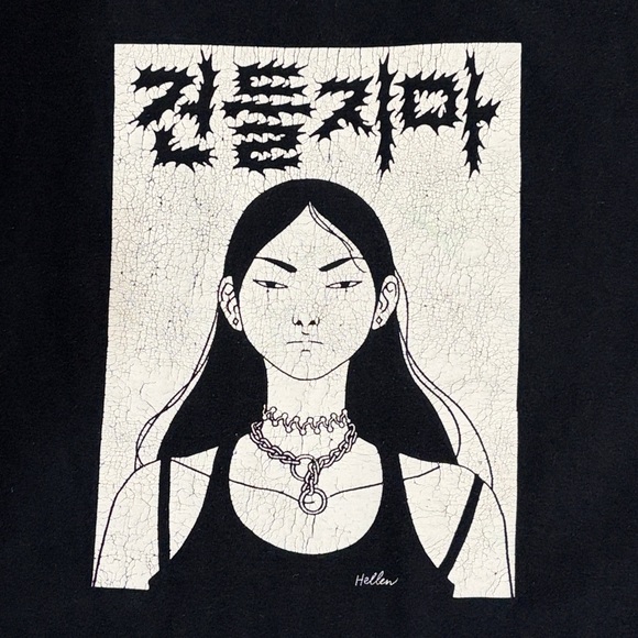 Gildan Tops - Don't Touch Me Black T Shirt Size M Hellen Jo Art to Wear Empowered Women Face